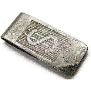 Dollar $ Sign Money Clip Stainless Steel Wallet Credit Card Cash Vintage Wear